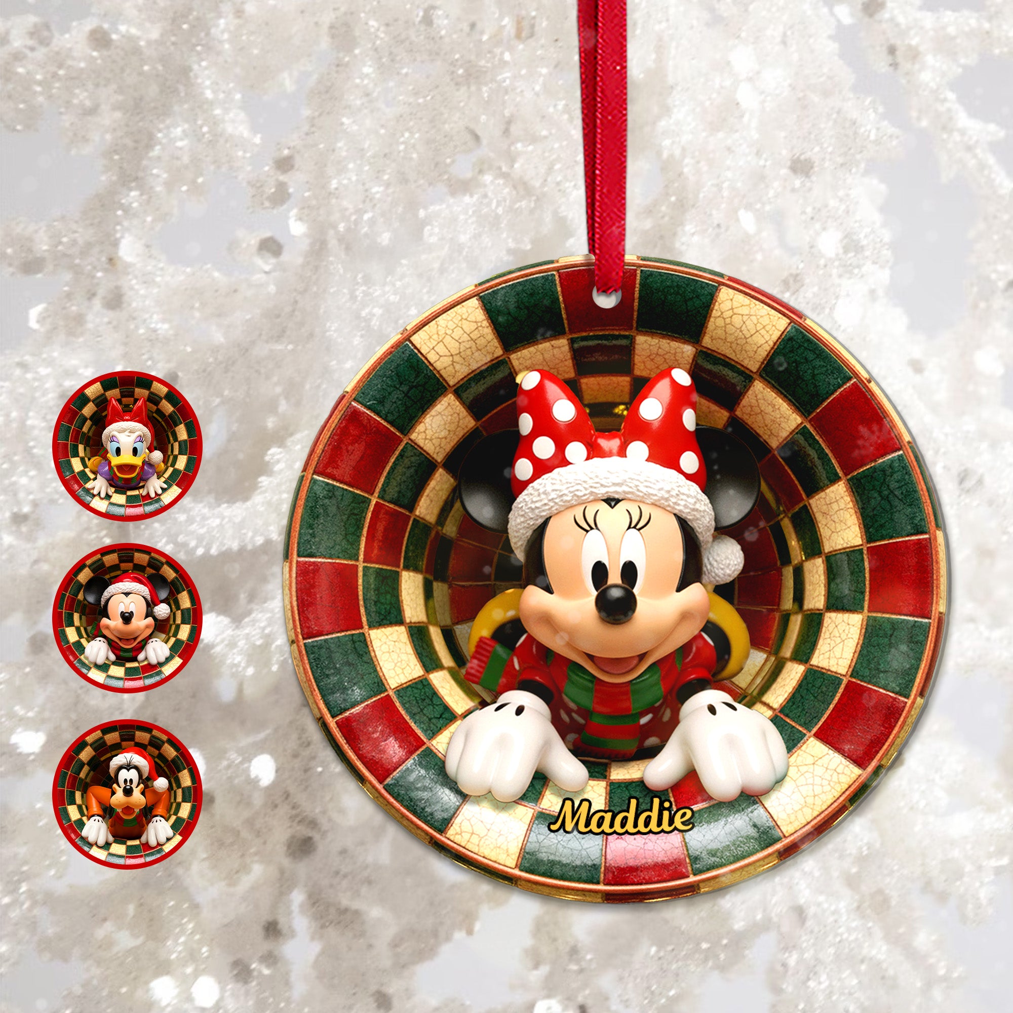 Cute Round Ceramic Ornament - Personalized Gift For Christmas Ornament 04PGMG021025