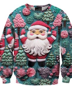 Cute Santa Claus Printed Christmas Ugly Sweater 