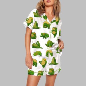 Cute Yoga Frogs Pajama Set