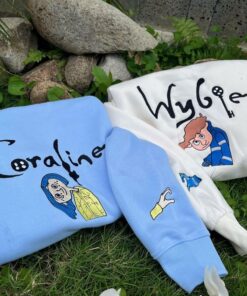 Halloween Coraline And Wybie Embroidered Shirt, Coraline Embroidered Sweatshirt, Horror Movie Shirt, Animation Hoodie