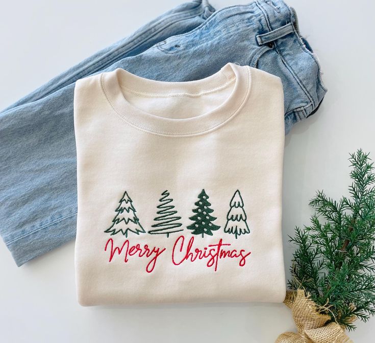 Christmas Tree Embroidered Matching - Hoodie - Image 4