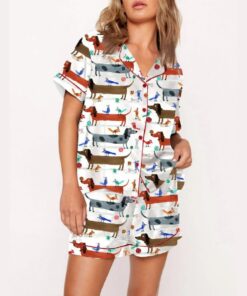 Alternative view of Dachshund And Birds Pajama Set
