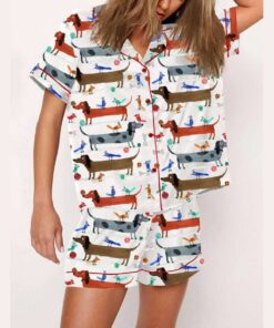 Dachshund And Birds Pajama Set