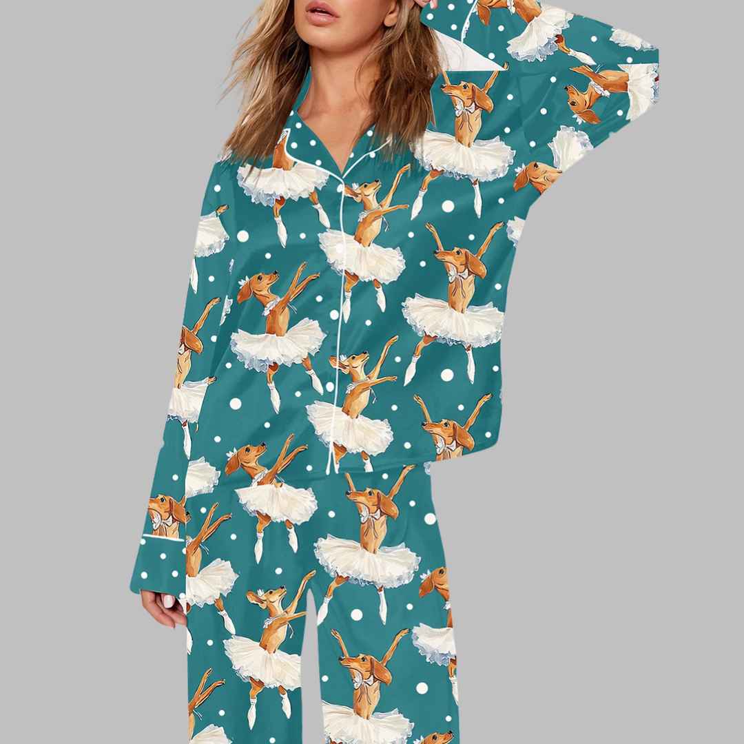 Dachshund Ballet Art Pajama Set