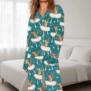 Alternative view of Dachshund Ballet Art Pajama Set For Women