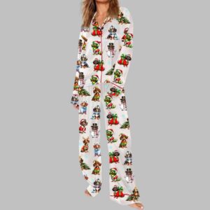 Alternative view of Dachshund Christmas Dog Pajama Set