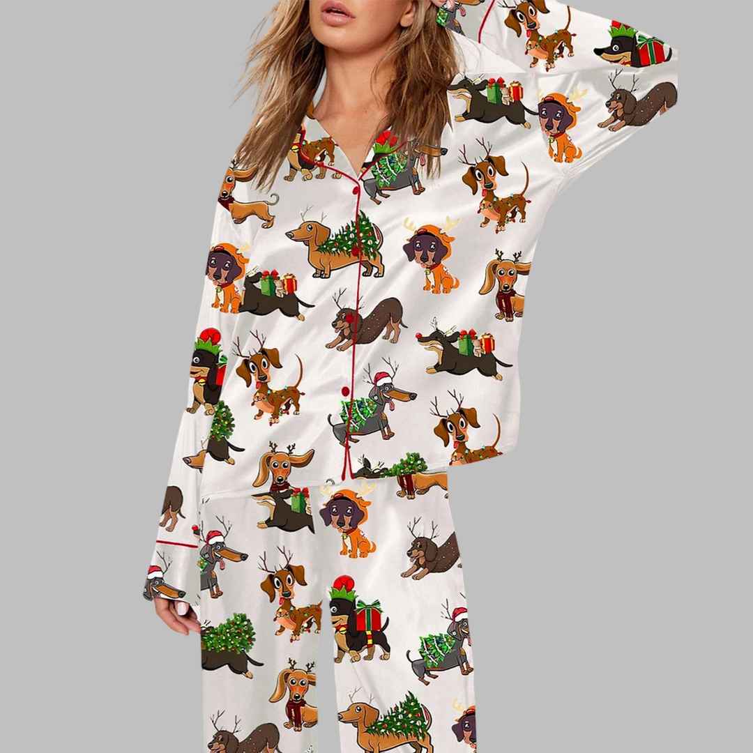 Dachshund Christmas Wiener Dog Pajama Set