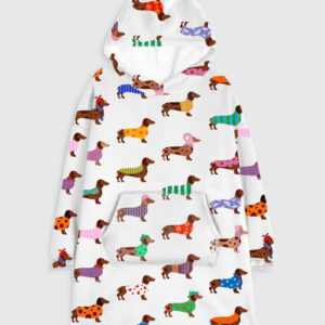 Dachshund Cute Dog Flannel Blanket Hoodie