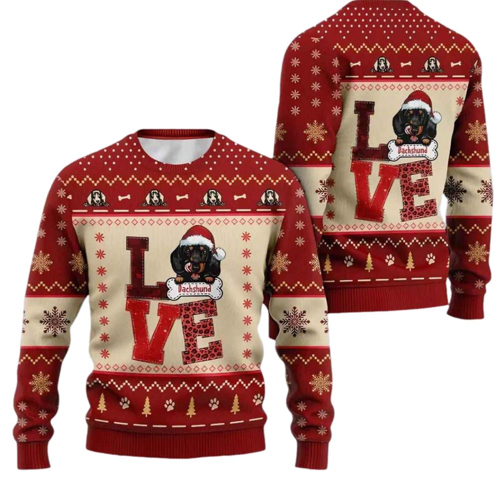 Dachshund Dog Ugly Christmas Sweater - Grishko.com