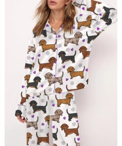 Alternative view of Dachshund Satin Pajama Set For Women