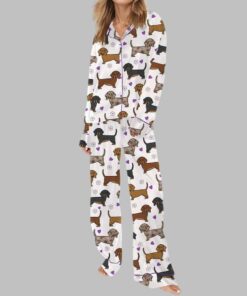 Alternative view of Dachshund Satin Pajama Set