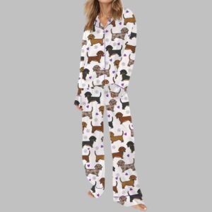 Alternative view of Dachshund Satin Pajama Set