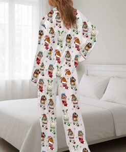Alternative view of Dachshund Stockings Christmas Pajama Set For Women