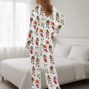 Alternative view of Dachshund Stockings Christmas Pajama Set For Women