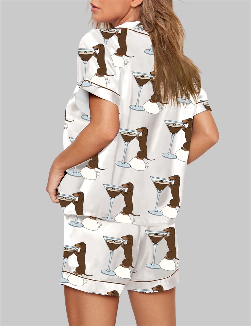 Alternative view of Dachshund Teeni Weeni Espresso Martini Pajama Set