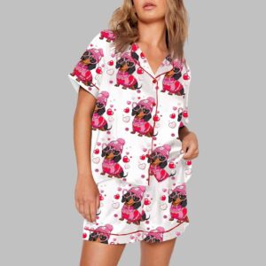 Alternative view of Dachshund Valentine Pajama Set
