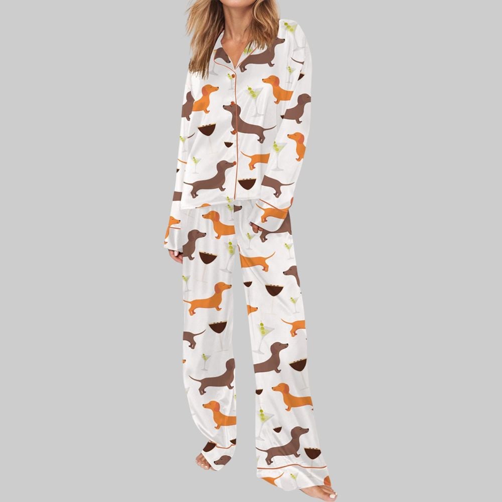 Dachshund Weenies And Tinis Pajama Set For Women - Image 3