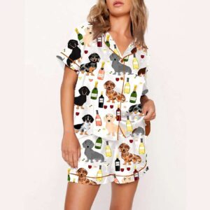 Alternative view of Dachshund Wine Dog Lovers Pajama Set