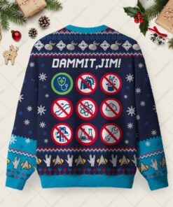 Alternative view of Dammit Jim Ugly Christmas Fuzzy Fleece Sweatshirt