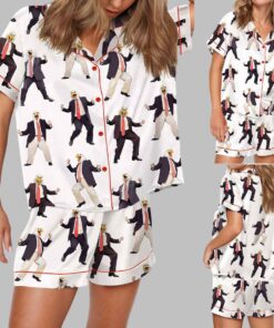 Dancing American Eagle Man Satin Pajama Set