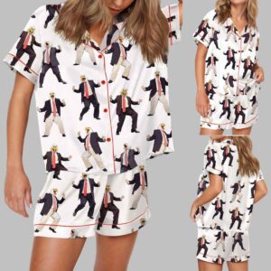 Dancing American Eagle Man Satin Pajama Set