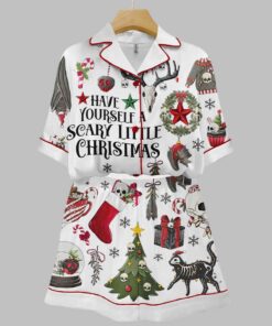 Alternative view of Dark Have Yourself A Scary Little Christmas Art Print Pajama Set