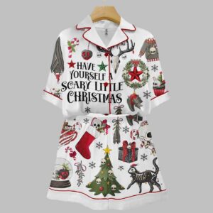 Alternative view of Dark Have Yourself A Scary Little Christmas Art Print Pajama Set