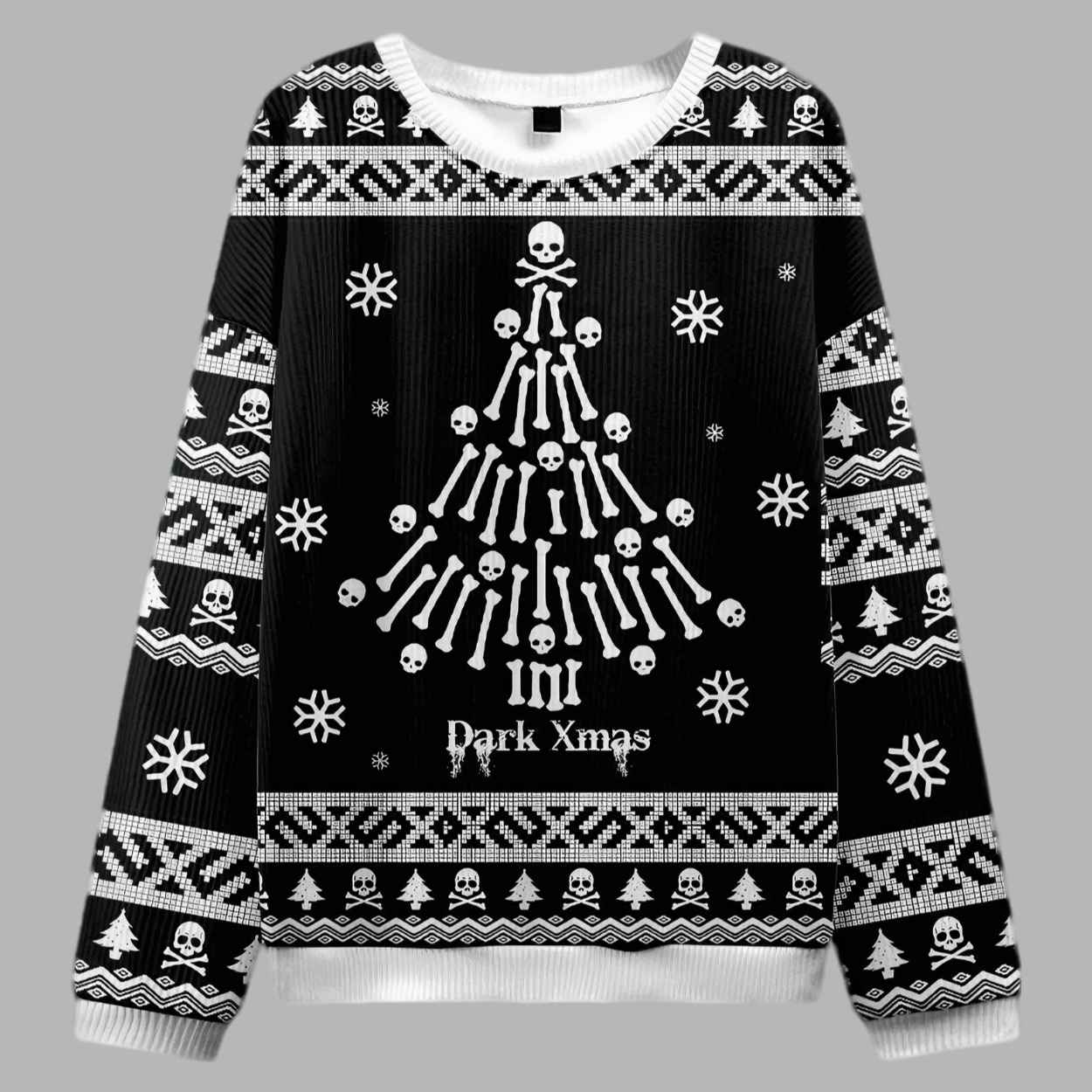 Alternative view of Dark Xmas Ugly Christmas Sweater - gullprint.com