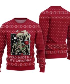 Alternative view of Dead Inside But It's Christmas Ugly Sweater 