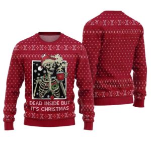 Dead Inside But It's Christmas Ugly Sweater - Grishko.com