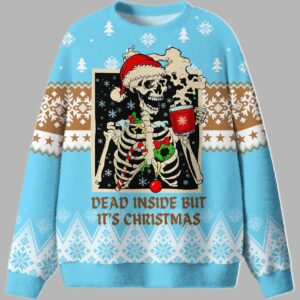 Alternative view of Dead Inside But It's Christmas Ugly Sweater - gullprint.com