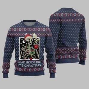Alternative view of Dead Inside But It's Christmas Ugly Sweater 2025 Christmas - Grishko.com
