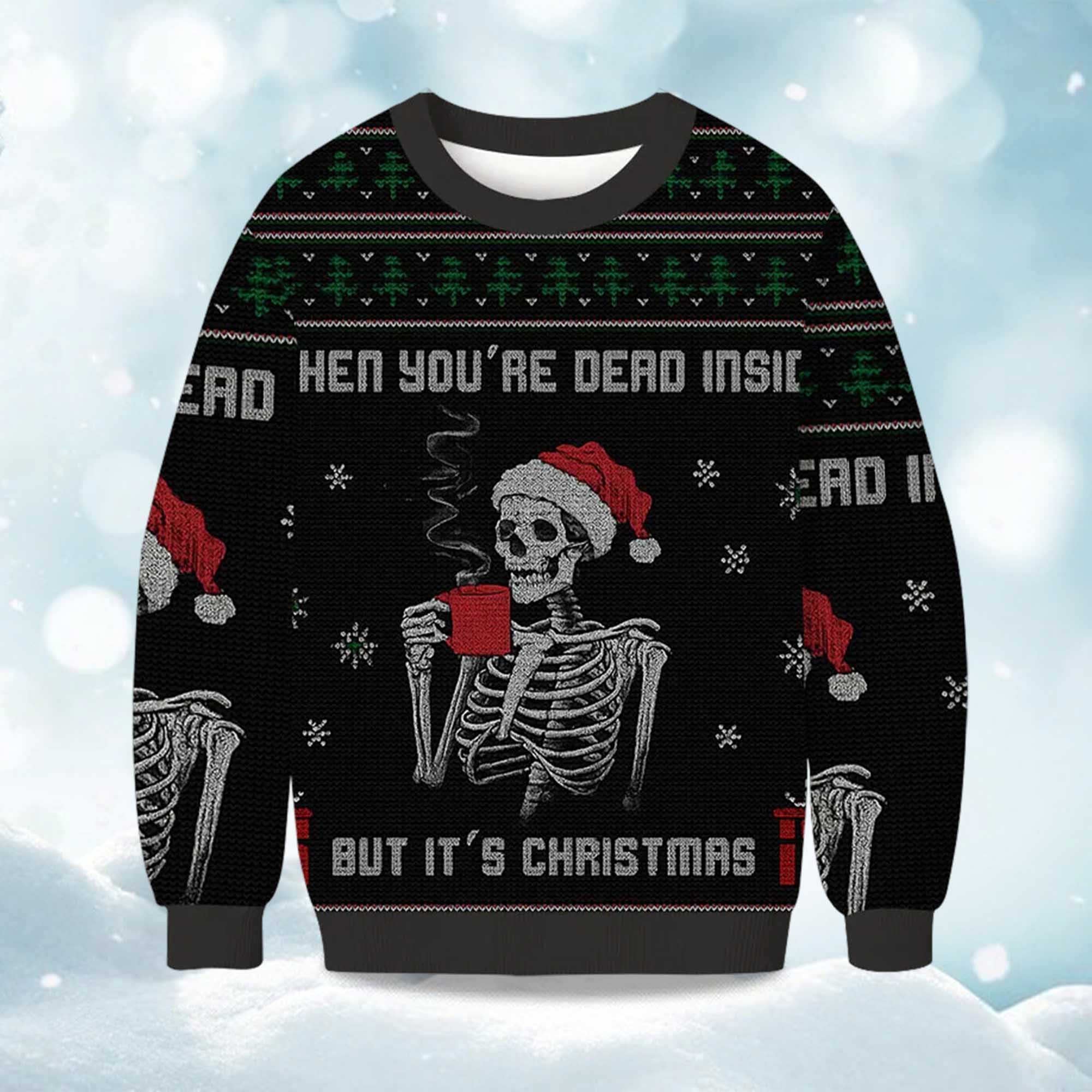 Dead Inside Festive Outside Christmas Ugly Sweater