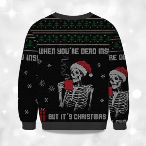 Alternative view of Dead Inside Festive Outside Christmas Ugly Sweater