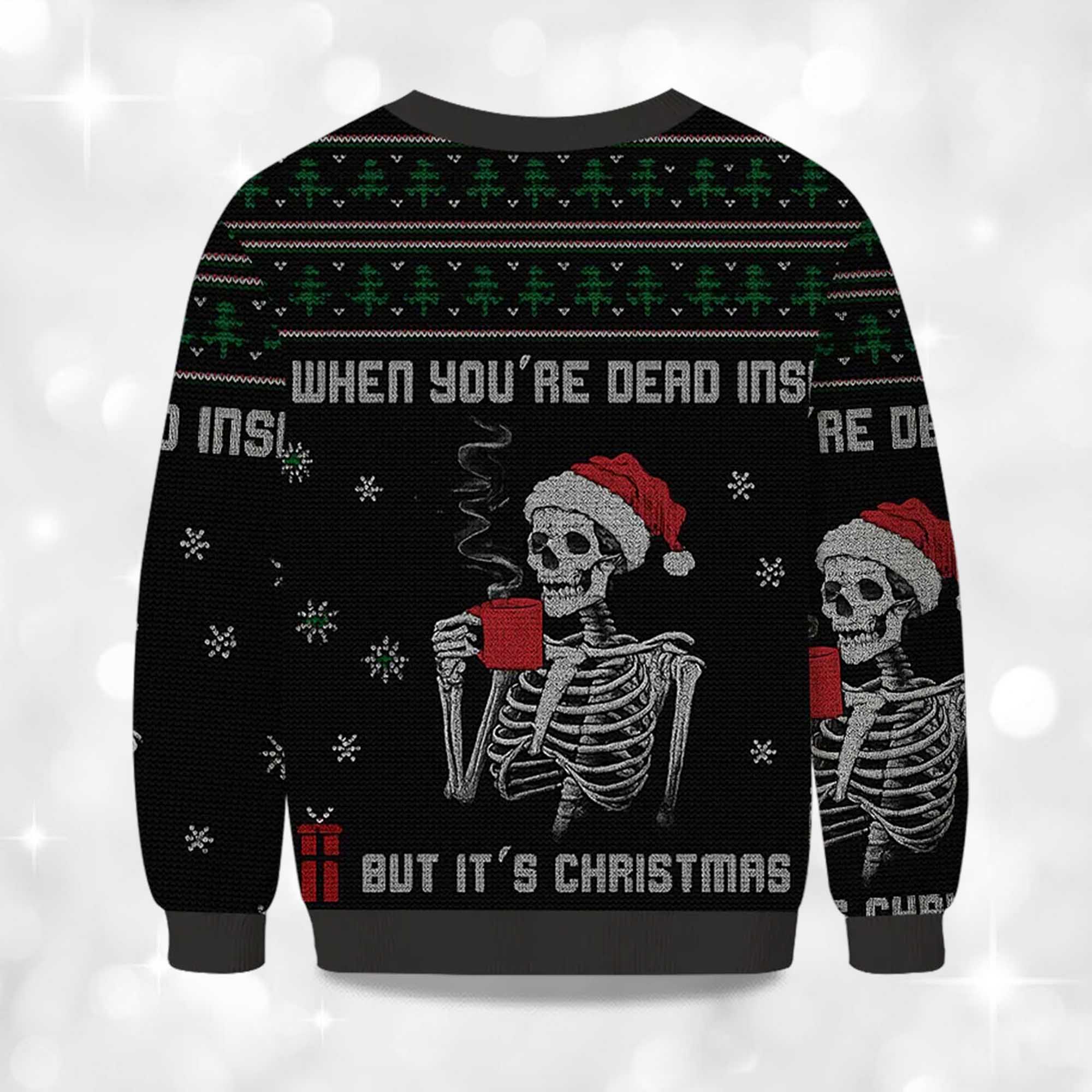 Alternative view of Dead Inside Festive Outside Christmas Ugly Sweater