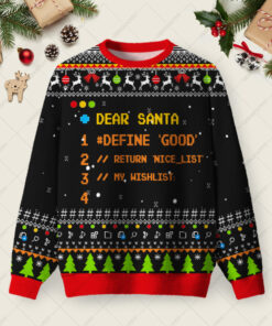 Dear Santa Define Good Ugly Christmas Fuzzy Fleece Sweatshirt