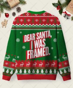 Alternative view of Dear Santa I Was Framed Ugly Christmas Fuzzy Fleece Sweatshirt