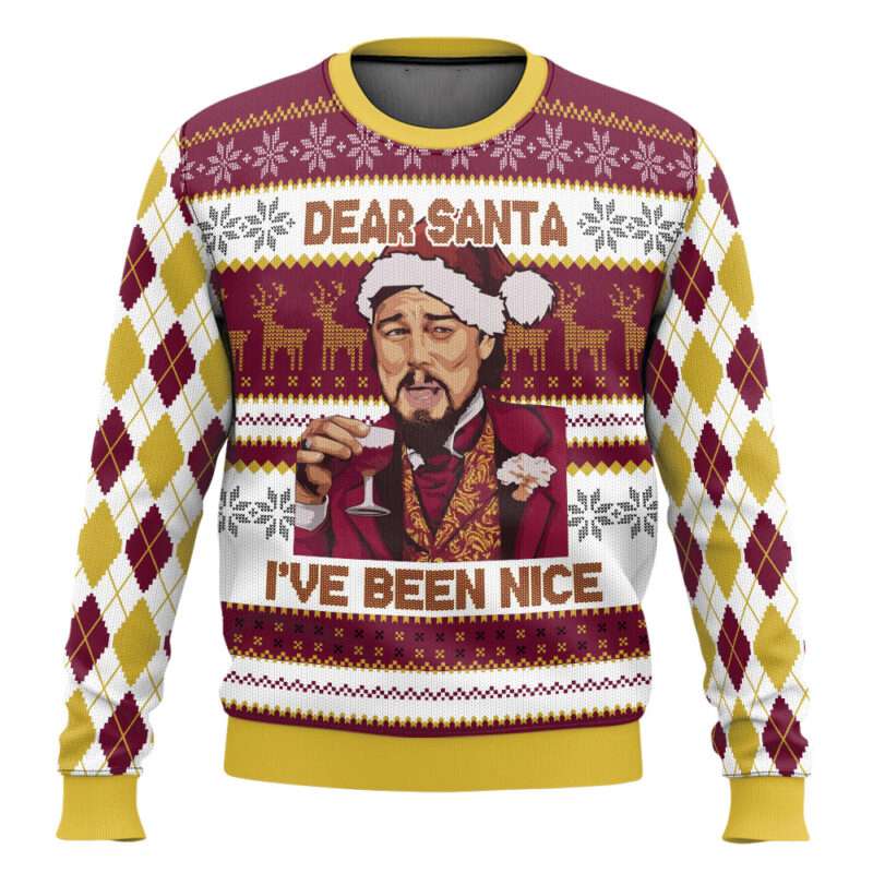 Dear Santa I've Been Nice Leonardo DiCaprio Christmas Ugly Sweater