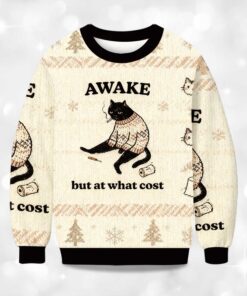 Alternative view of Decadent Smoking Cat Christmas Ugly Sweater