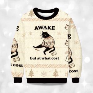 Alternative view of Decadent Smoking Cat Christmas Ugly Sweater