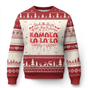 Deck The Halls With Female Leaders Kamala La La La Ugly Christmas Sweater - Grishko.com