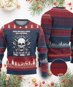 Deck The Halls With Skulls And Bodies Ugly Christmas Sweater 