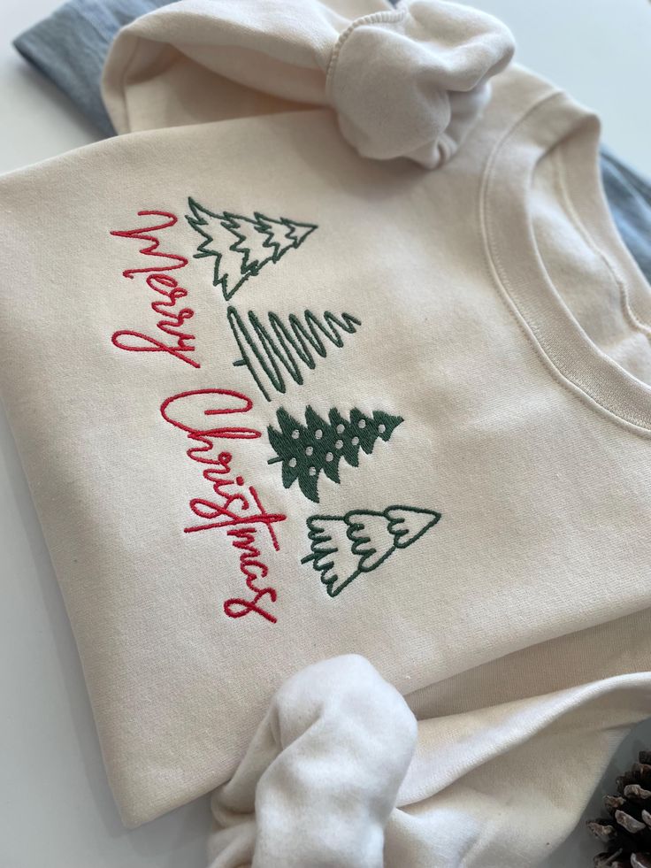 Christmas Tree Embroidered Matching - Hoodie - Image 3