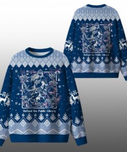 Defend The Public Library Ugly Sweater 2025 Christmas 