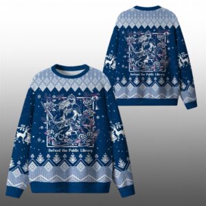 Defend The Public Library Ugly Sweater 2025 Christmas - Grishko.com