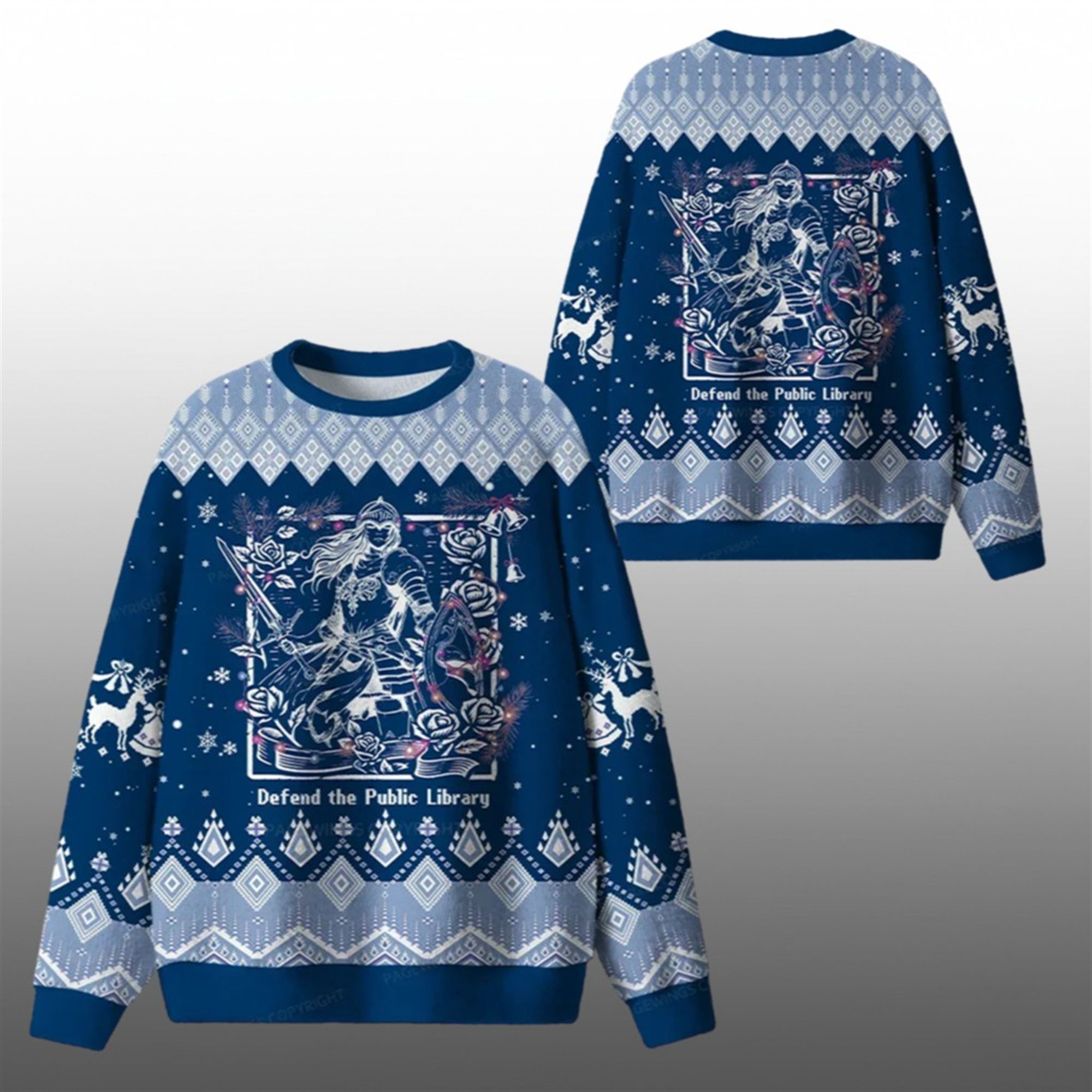 Defend The Public Library Ugly Sweater 2025 Christmas - Grishko.com