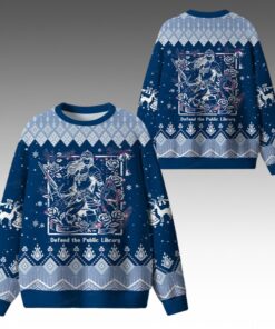 Alternative view of Defend The Public Library Ugly Sweater 2025 Christmas 