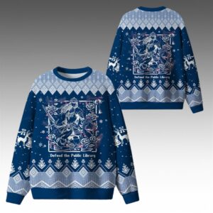 Alternative view of Defend The Public Library Ugly Sweater 2025 Christmas - Grishko.com