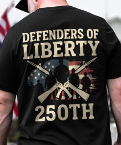 Alternative view of Defenders Of Liberty 250th Anniversary USA Back Side Dark Shirt