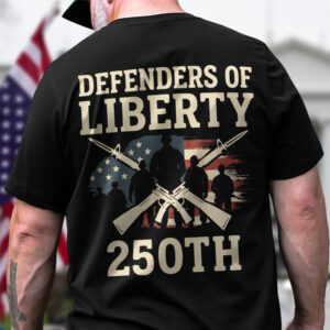 Alternative view of Defenders Of Liberty 250th Anniversary USA Back Side Dark Shirt HA75 897294